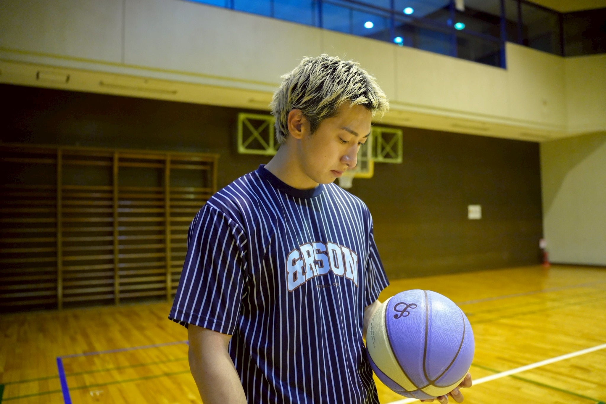【NEW】STANDARD LOGO T-SHIRTS / BLUE STRIPE