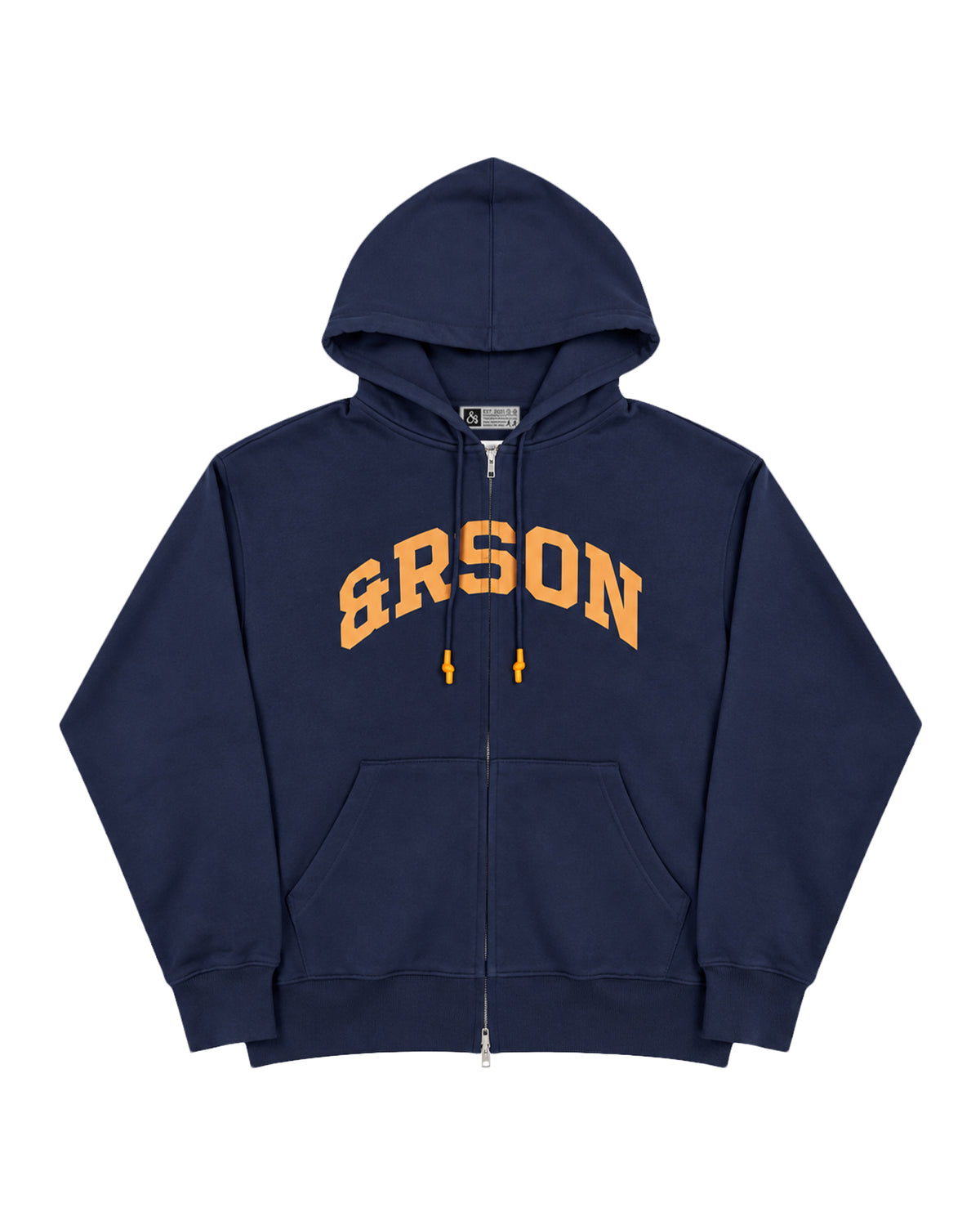 LOGO DOUBLE-ZIP HOODIE / NAVY