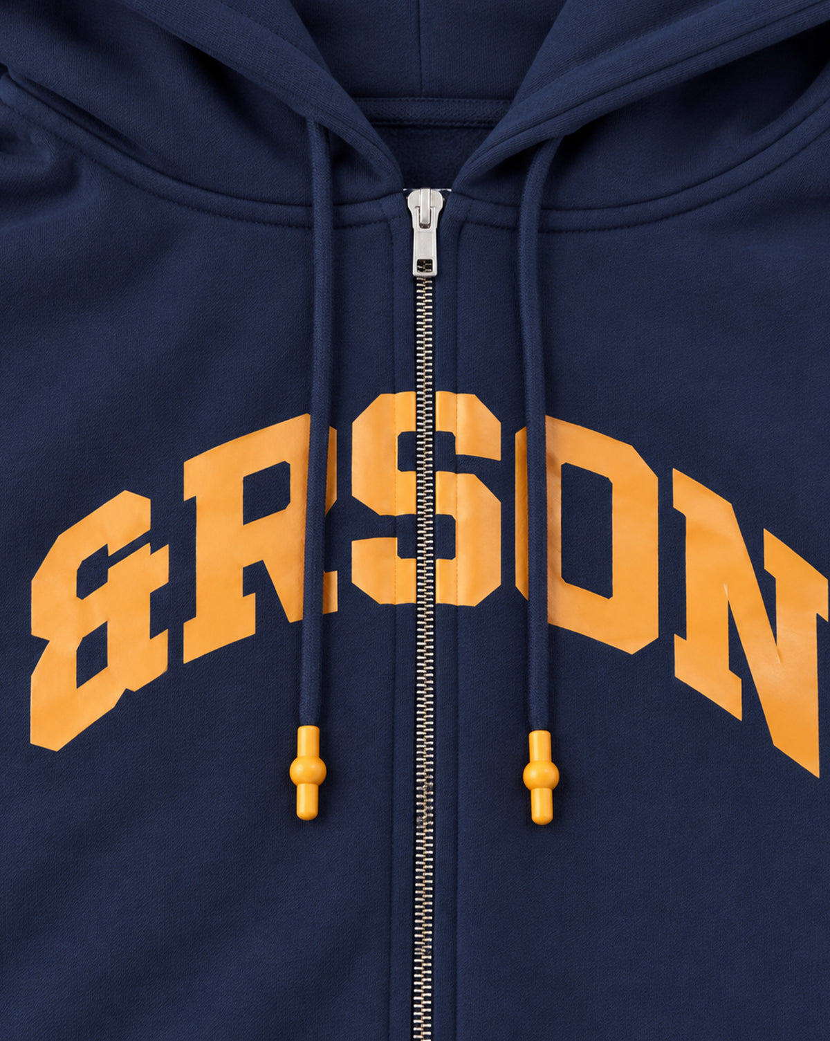 LOGO DOUBLE-ZIP HOODIE / NAVY