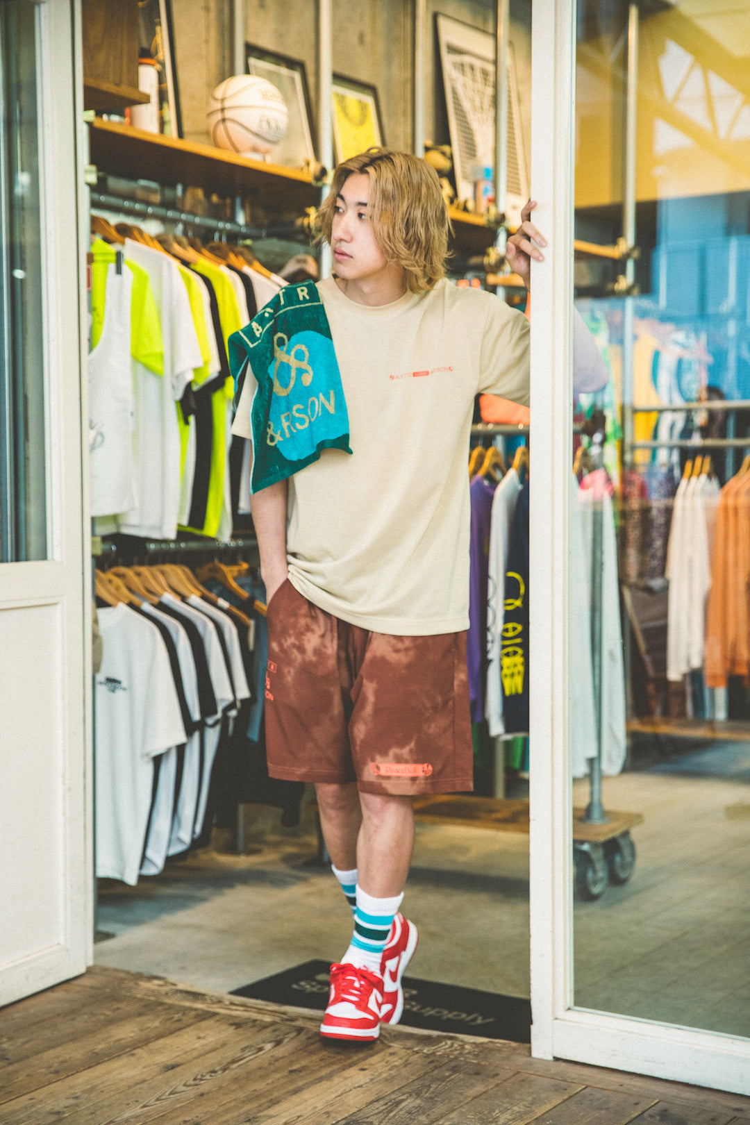 AKTR×&RSON 2023SS DRYTECH SHORTS BROWN