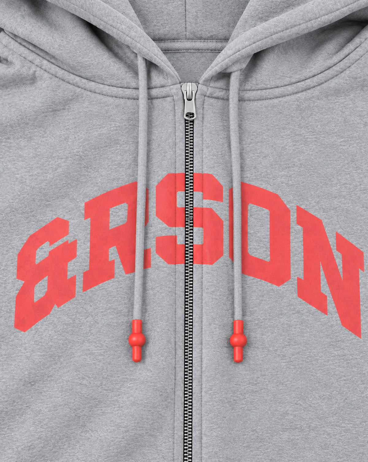 LOGO DOUBLE-ZIP HOODIE / GRAY