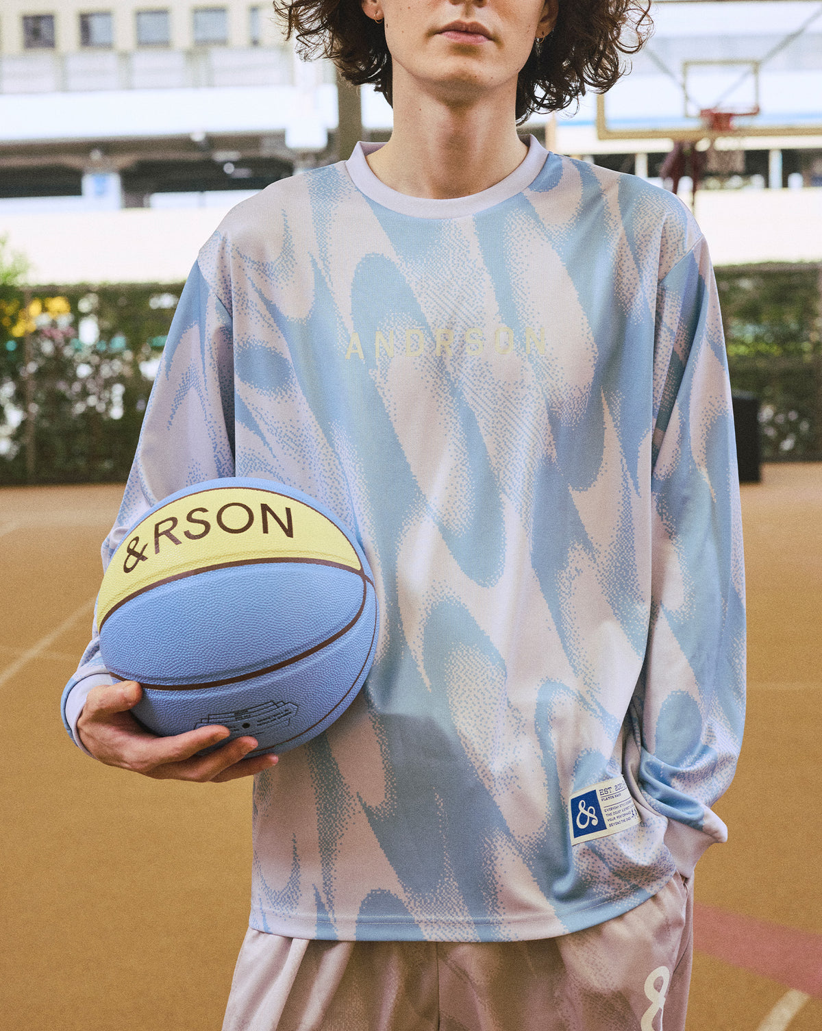 STANDARD MARBLE L/S T-SHIRT / WHITE