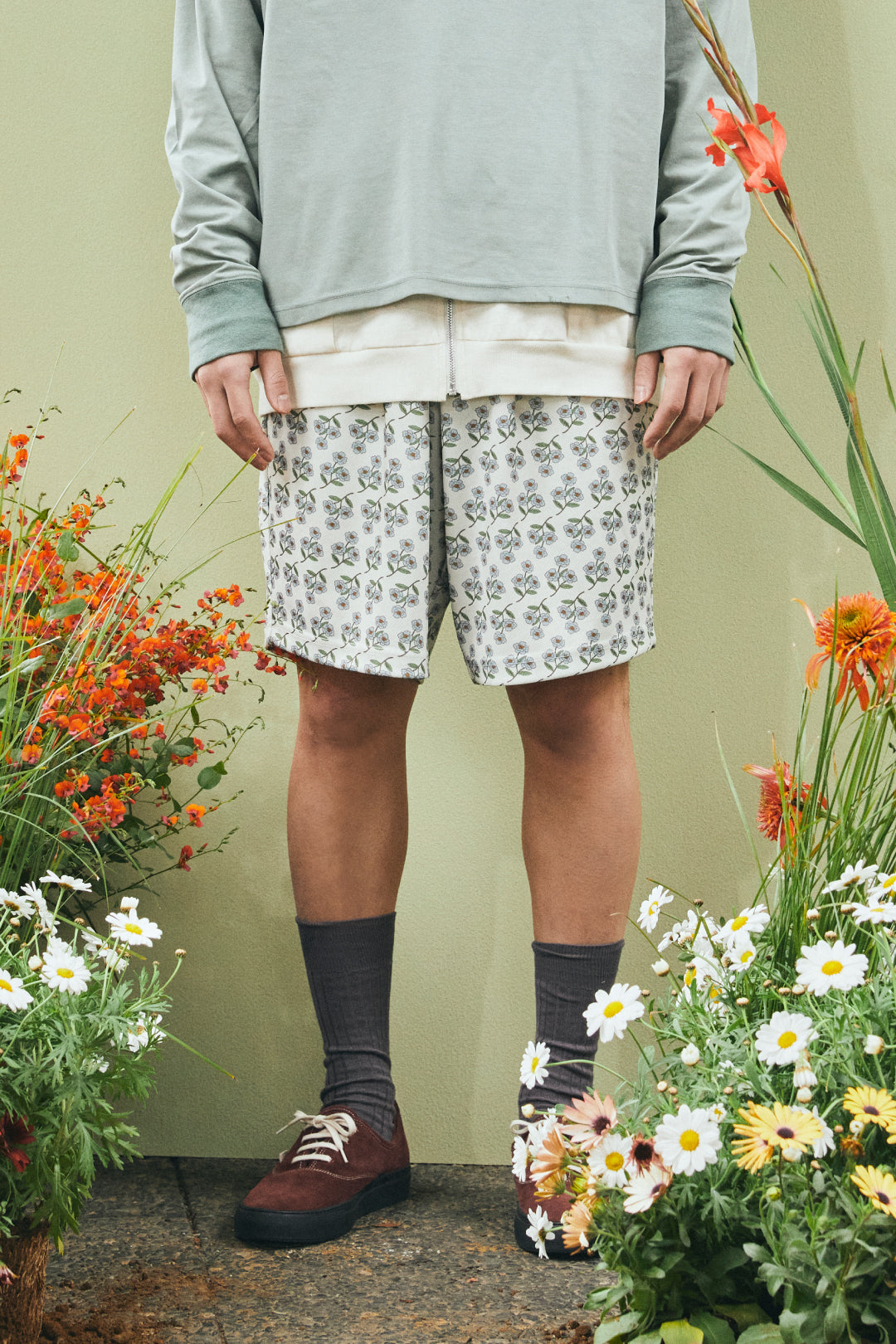 &RSON BLOSSOM SHORTS (BEIGE×BLUE)