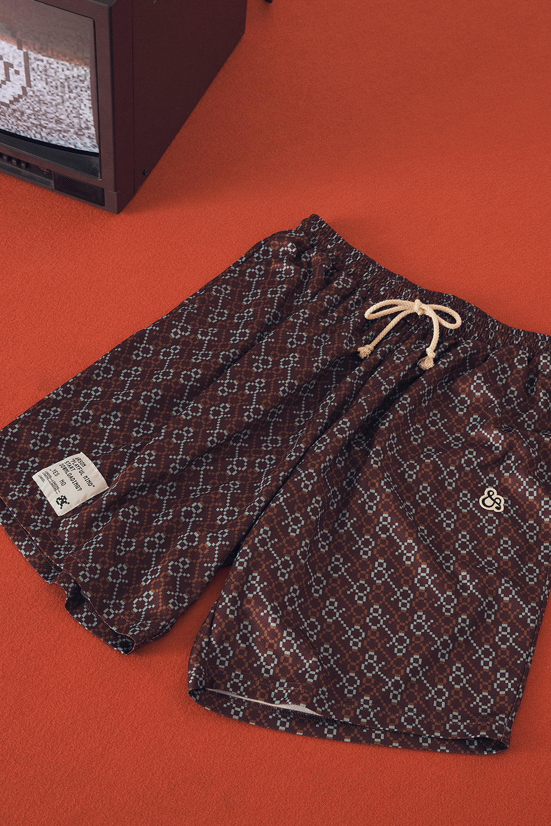 PIXEL MONOGRAM BASKET SHORTS